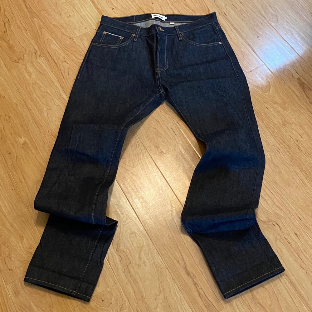 Taylor Stitch Slim Jean Cone Mills 68 Selvage Raw Indigo Denim Mens 34 x 34